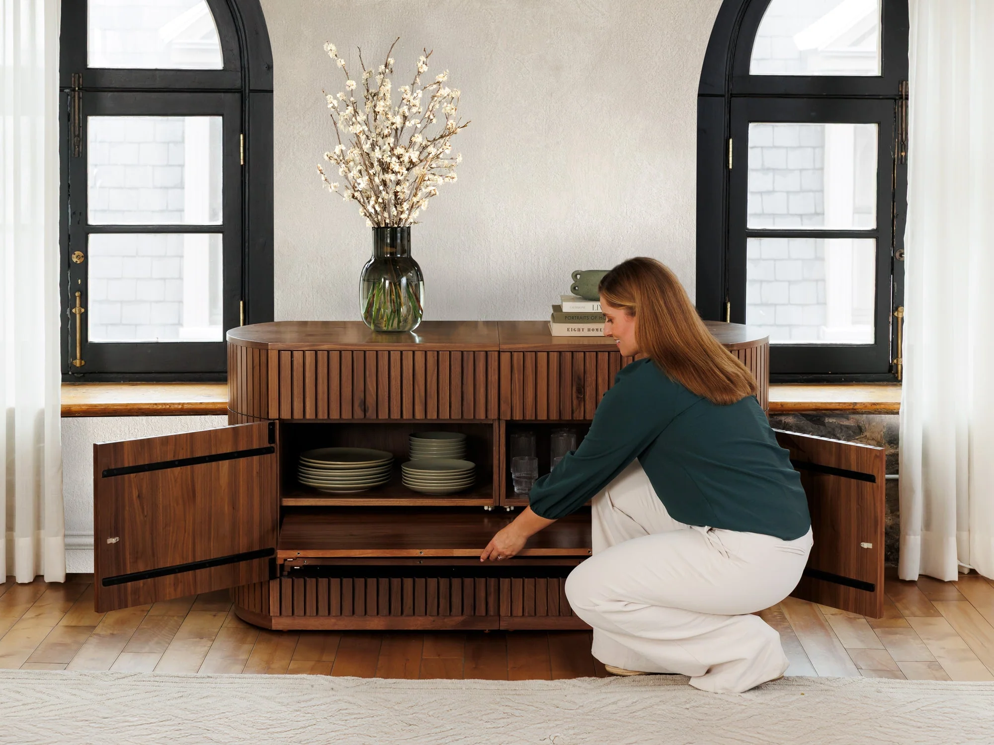Transformer Round Sideboard - Panel Storage - Image 41