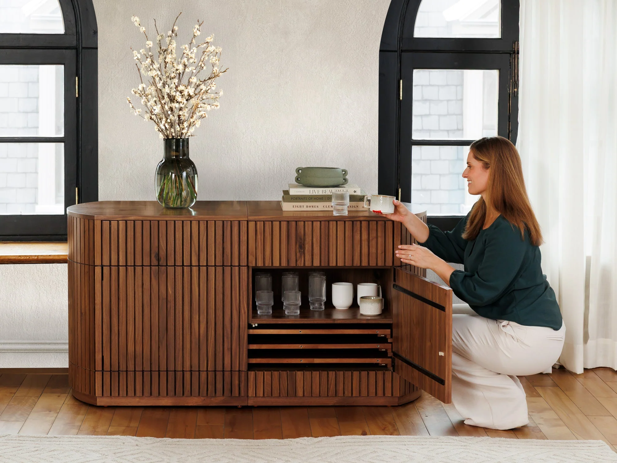 Transformer Round Sideboard - Panel Storage - Image 42