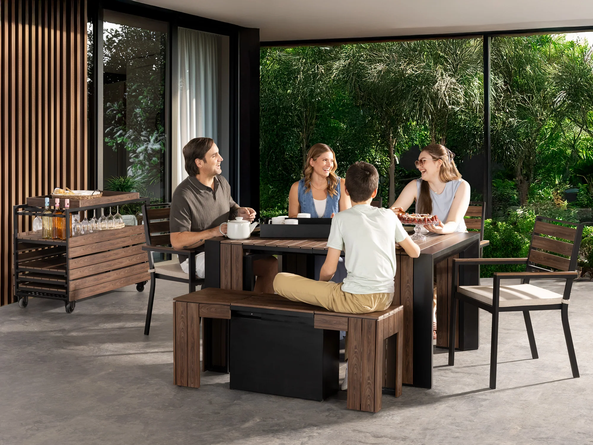 Transformer Outdoor Bar Cart - Panel Storage - Image 3